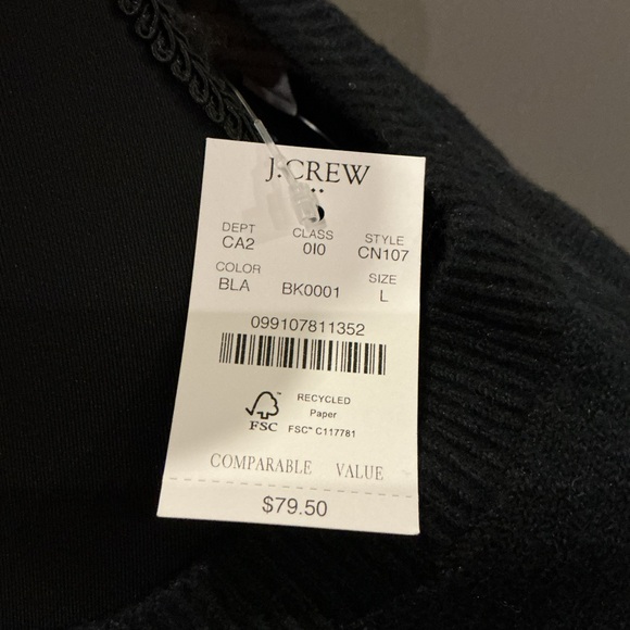 J. Crew Black Short Sleeve Sweater - Size L - Picture 4 of 6